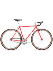 4130 Fixed Gear Bike, Drop Bars, Tropical Red