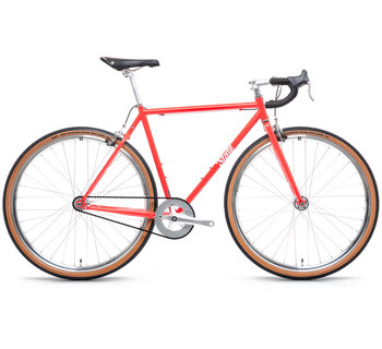 4130 Vélo à Pignon Fixe / Monovitesse, Guidon de Route, Rouge Tropical