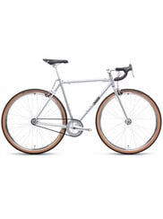4130 Fixed Gear Bike, Drop Bars, Satin Silver