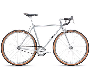 4130 Fixed Gear / Single Speed Bike, Drop Bars, Satin Silver