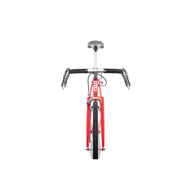 State Bicycle Co. 4130 Fixed Gear / Single Speed Bike, Drop Bars, Tropical Red