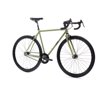 4130 Fixed Gear / Single Speed Bike, Drop Bars, Matte Olive