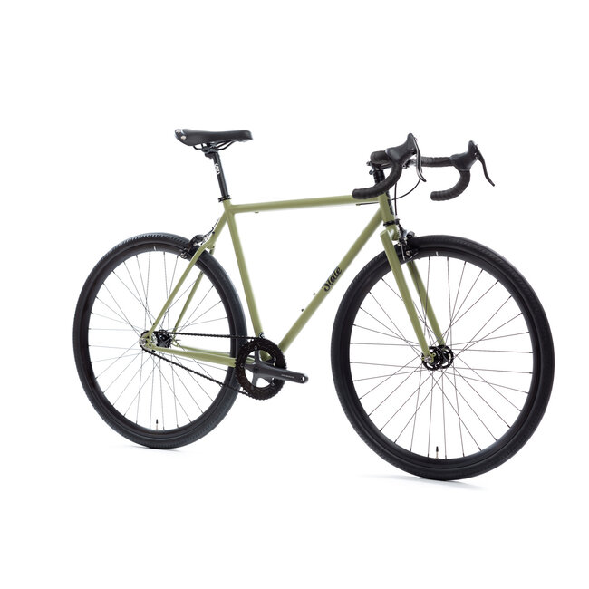 State Bicycle Co. 4130 Vélo à Pignon Fixe / Monovitesse, Guidon de Route, Matte Olive