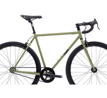 4130 Fixed Gear / Single Speed Bike, Drop Bars, Matte Olive