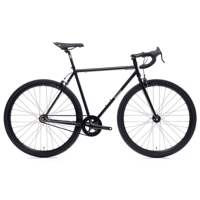 State Bicycle Co. 4130 Vélo à Pignon Fixe / Monovitesse, Guidon de Route, Noir Mat