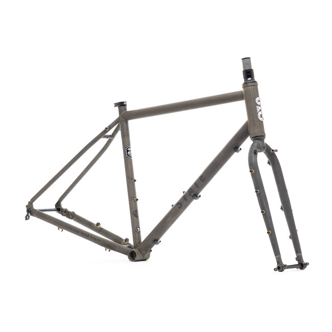 State Bicycle Co. Gravel Bike Frame, 4130 All-Road, UDH, Raw Phosphate (Raw Steel)