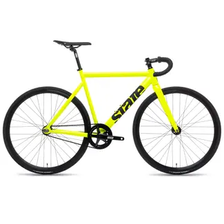 State Bicycle Co. 6061 Black Label v3, Vélo de piste, Guidon de route, Jaune Volt / Noir