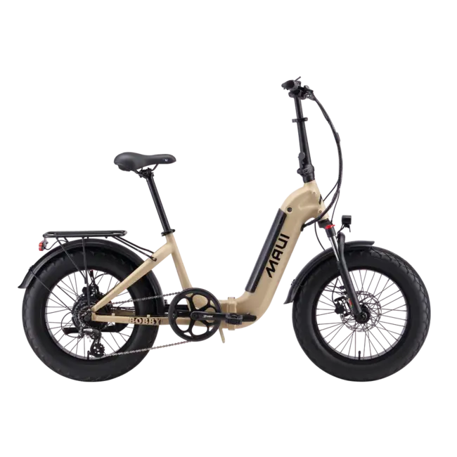 maui Bobby, Vélo Électrique Pliant à Cadre Ouvert, Beige Sable