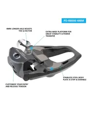 Pedals, Shimano Ultegra SPD-SL PD-R8000, 255g, Carbon Body, with SM-SH11 Cleats, Black
