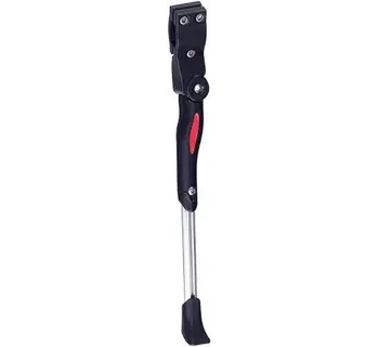 Kickstand, Mid Mount, 49N, Adjustable 24"-28'', DLX Alloy, Black & Silver