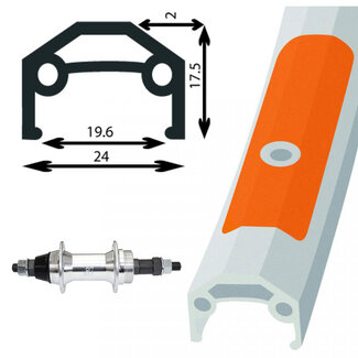 ROUE ARRIÈRE DAMCO 26" ARGENT FREEW.ÉCROU