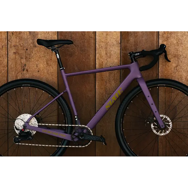State Bicycle Co. Bicycle Frame & Fork, Gravel Bike, Carbon All-Road v2, Dusty Merlot (Purple)