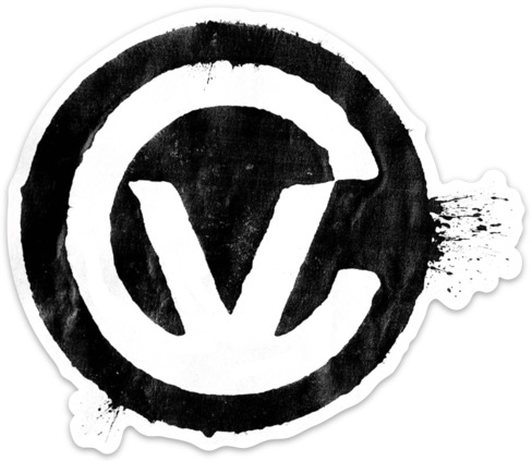 Control Voltage Stamp Sticker, Black on White, XL