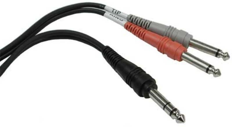 Hosa Cable, 1/4" Stereo to Dual 1/4" Mono, 6ft