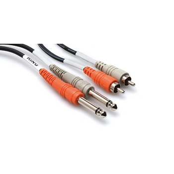 Hosa Cable, Dual 1/4" Mono to Dual RCA, 20ft