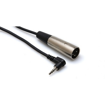 Hosa Microphone Cable, XLR Male to Right-Angle 3.5mm, Stereo, 1ft