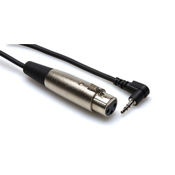 Hosa Microphone Cable, XLR Female to Right-Angle 3.5mm, Stereo, 10ft