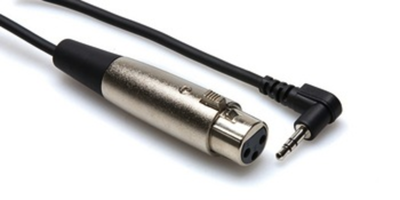 Hosa Microphone Cable, XLR Female to Right-Angle 3.5mm, Stereo, 10ft