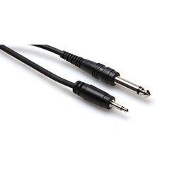 Hosa Cable, 3.5mm Mono to 1/4" Mono, 5ft