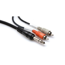 Hosa Cable, 1/4" Stereo to Dual RCA, 6ft