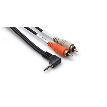 Hosa Cable, Right-Angle 3.5mm Stereo to RCA, 3ft