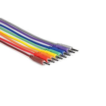 Hosa Patch Cables, 3.5mm, Multicolor, 36”, 8pk