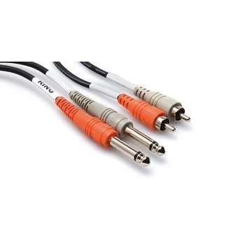 Hosa Cable, Dual 1/4" Mono to Dual RCA, 3ft