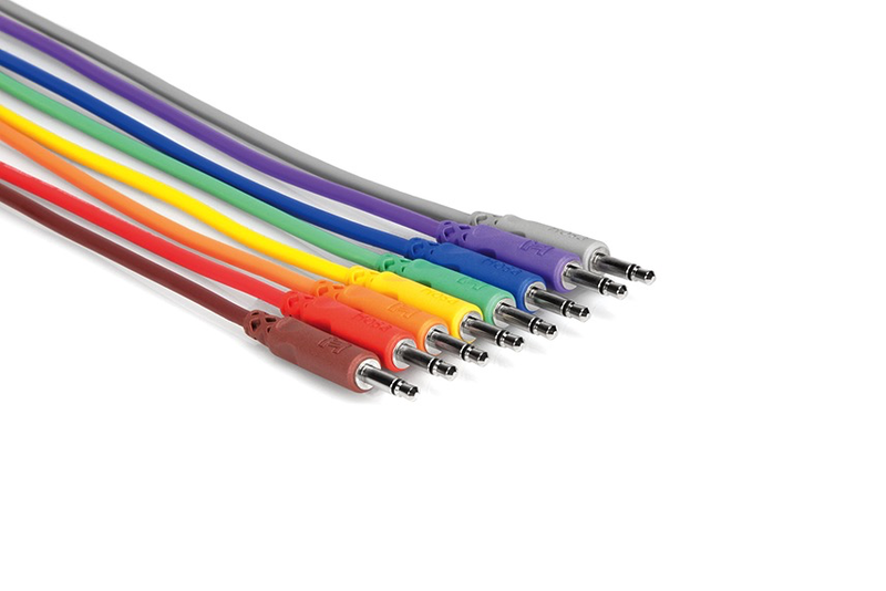 Hosa Patch Cables, 3.5mm, Multicolor, 6”, 8pk