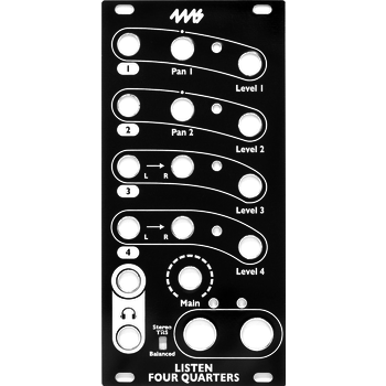 4ms Listen 4 Quarters Faceplate - Black - Control Voltage