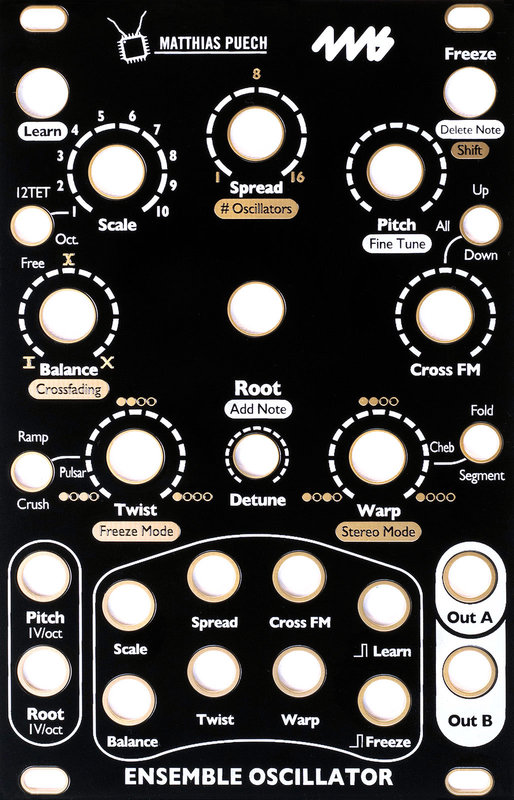 4ms 4ms Ensemble Oscillator Faceplate - Black