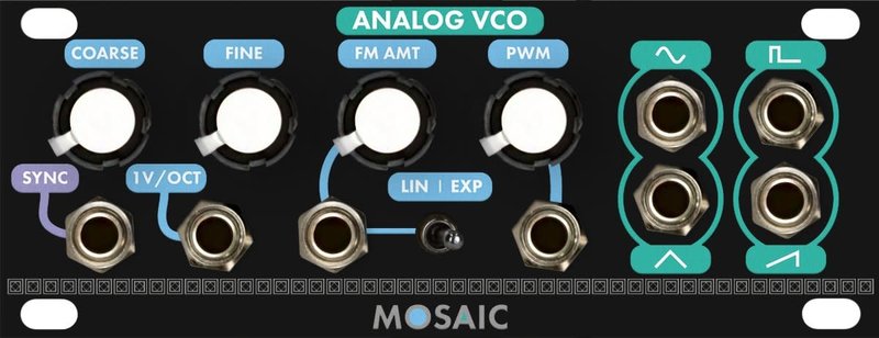 Mosaic 1U Analog VCO, Black, DEMO UNIT