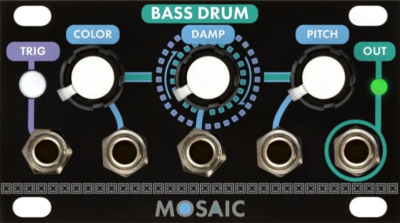 Mosaic 1U Bass Drum, Black