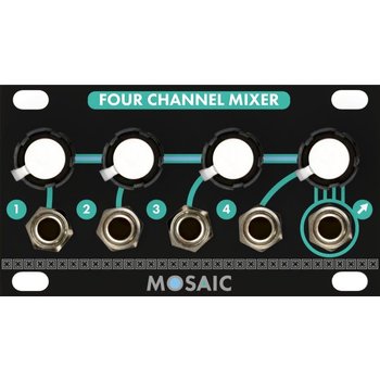 Mosaic 1U Four Channel Mixer, Black