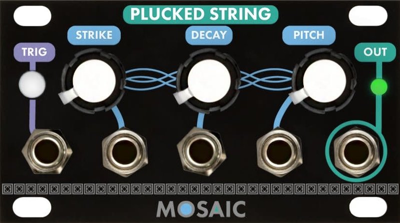 Mosaic 1U Plucked String, Black - Control Voltage