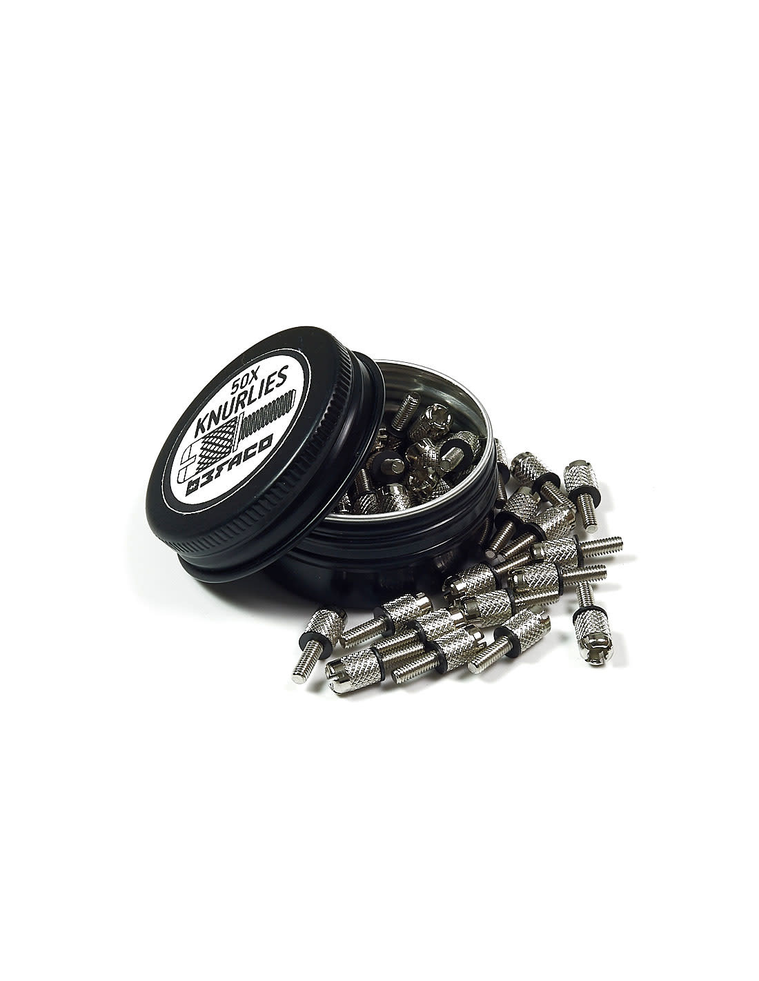 Befaco Knurlies, M2.5 (Silver), 50pk