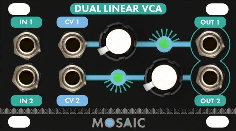 Mosaic 1U Dual Linear VCA, Black