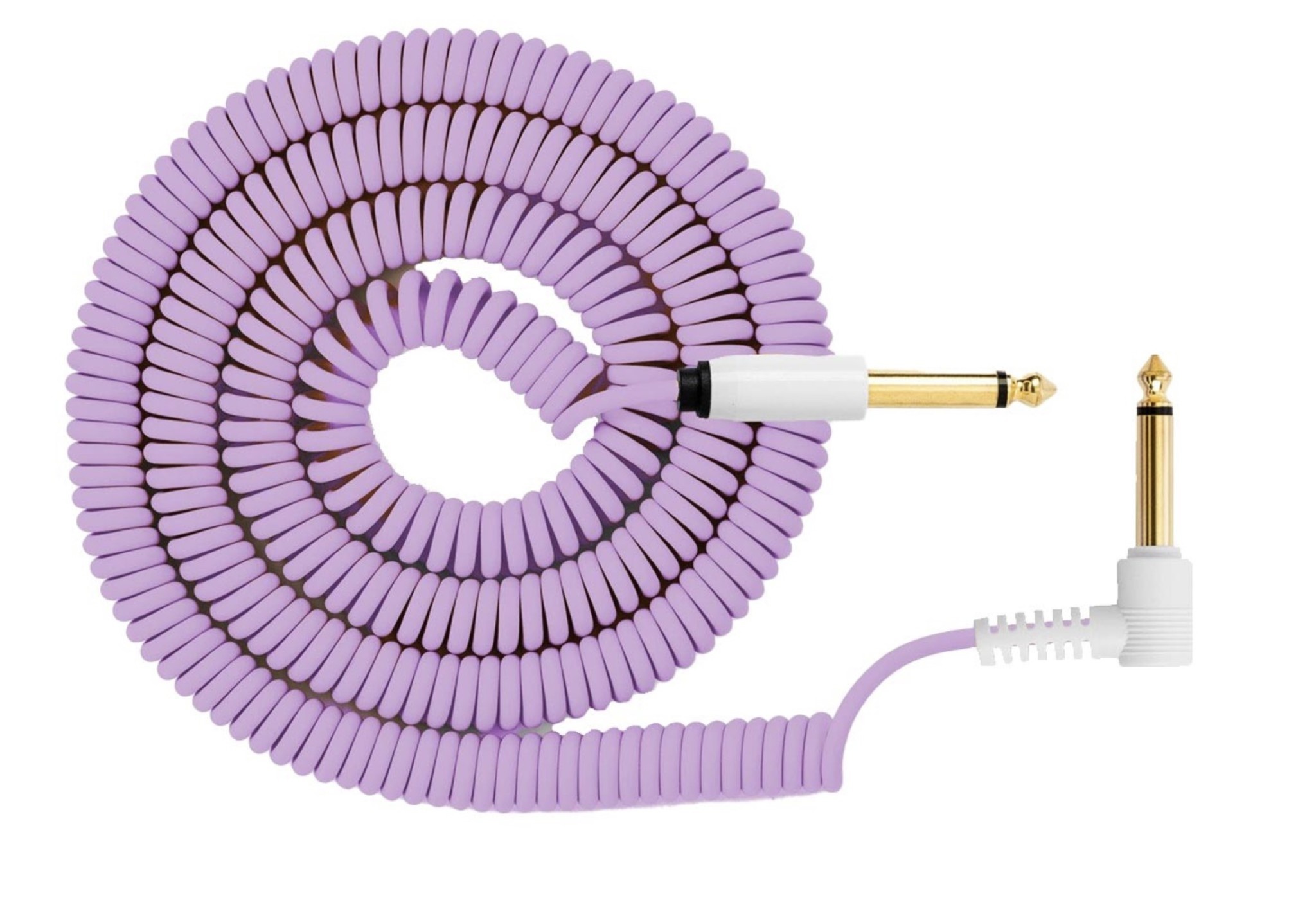 MyVolts Candycords 1/4" Straight to Right-Angle Mono Curly Cable, Purple