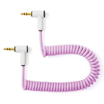 MyVolts Candycords 3.5mm Right-Angle to Same, Stereo Curly Cable, Purple