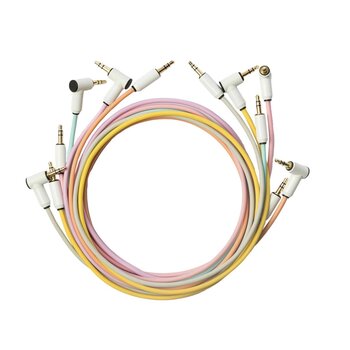 MyVolts Candycords 3.5mm Straight to Right-Angle Stereo Audio Cable, 70cm 6pk