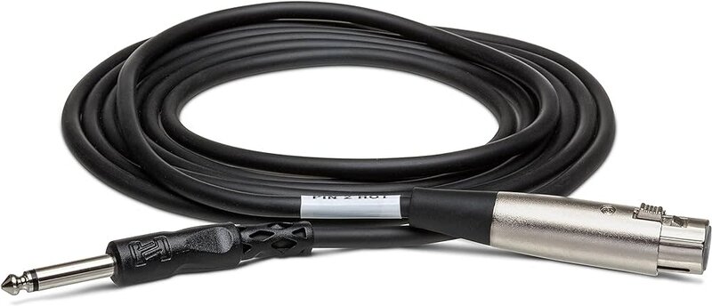 Hosa Microphone Cable, XLR Female to 1/4, Mono, 10ft - Control