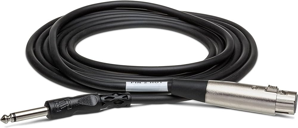 Hosa Microphone Cable, XLR Female to 1/4", Mono, 10ft