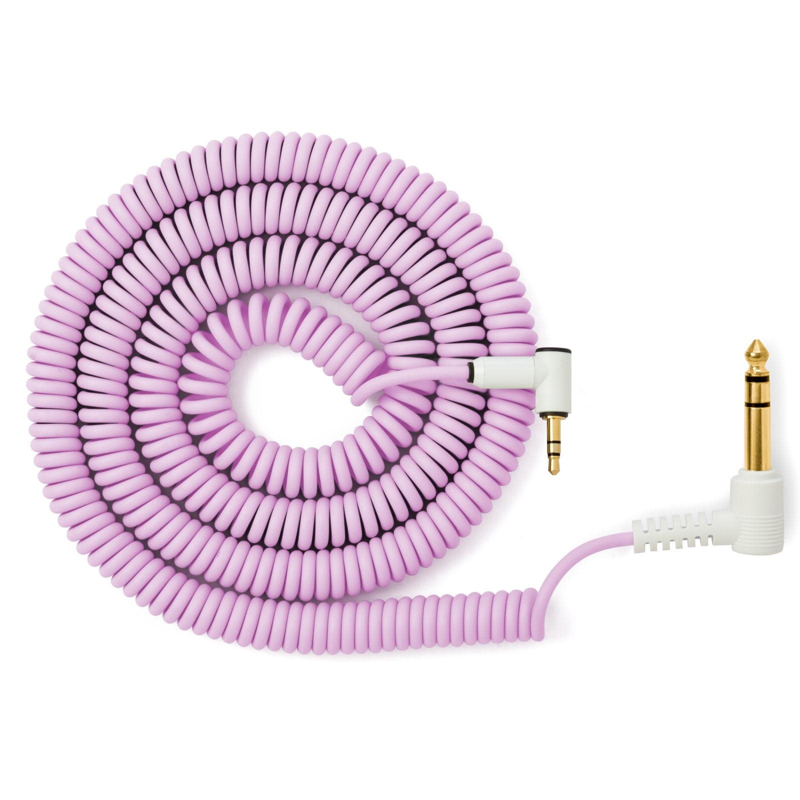 MyVolts Candycords 3.5mm to 1/4" Right-Angle Stereo Curly Cable, Purple