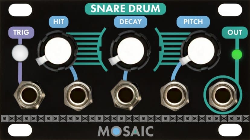 Mosaic 1U Snare Drum, Black, DEMO UNIT