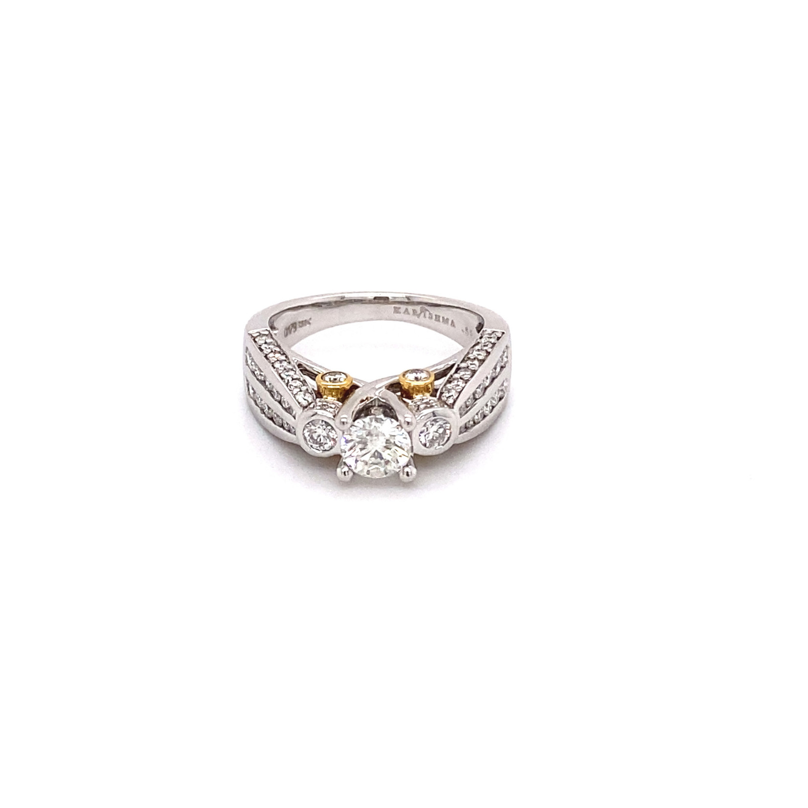 18k Two-Tone Gold Ladies Diamond Ring