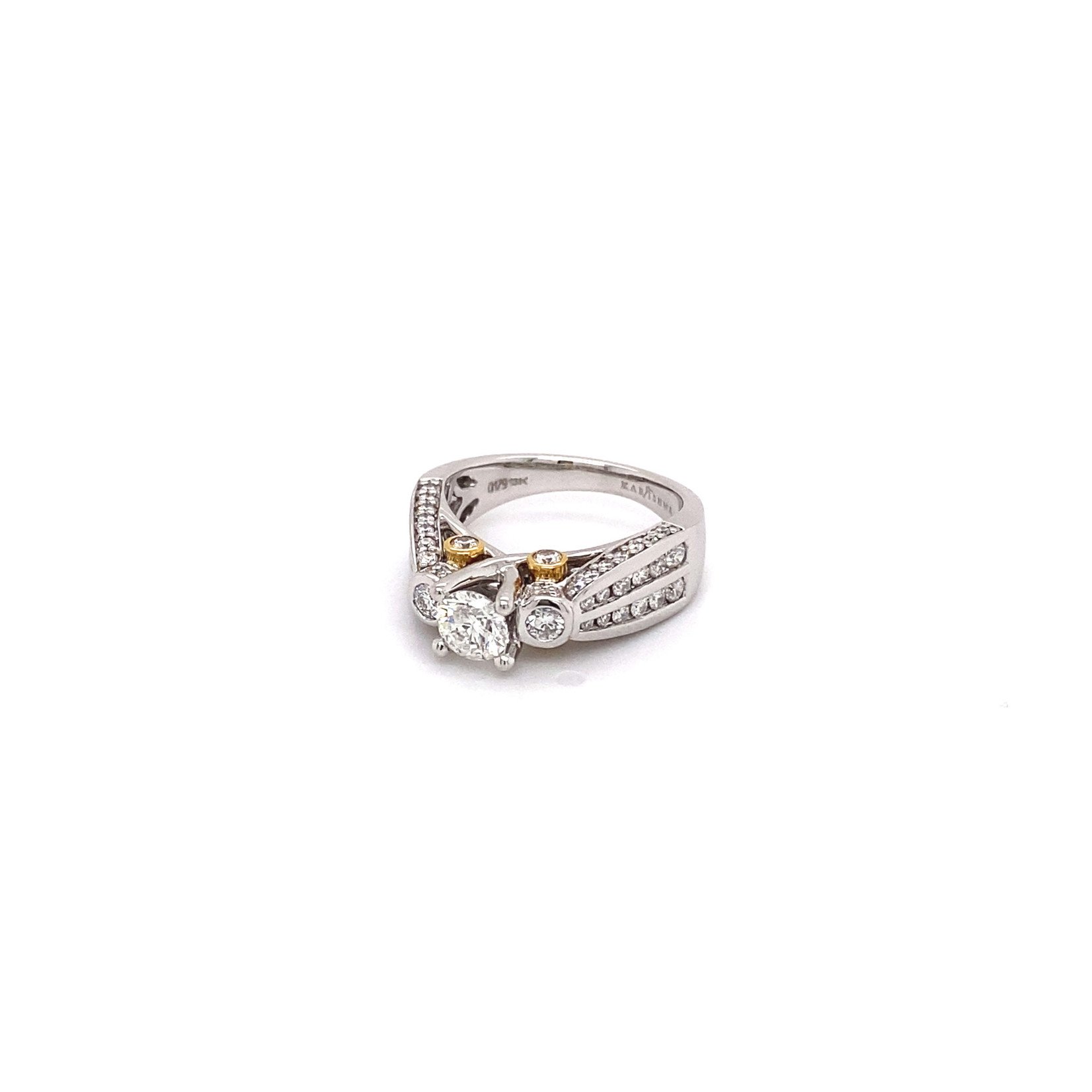 18k Two-Tone Gold Ladies Diamond Ring