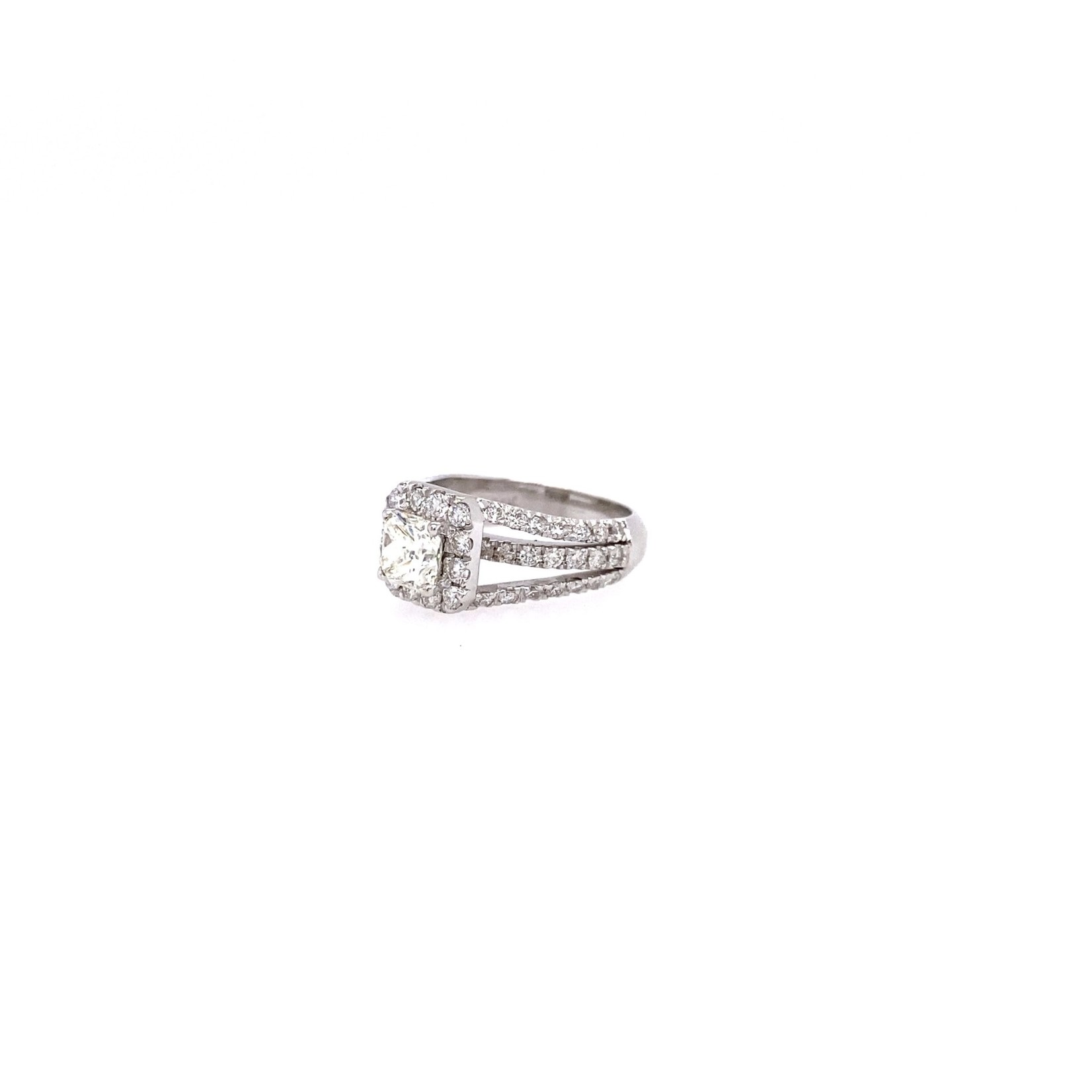 14 Kt White Gold Princess Cut Engagement Ring