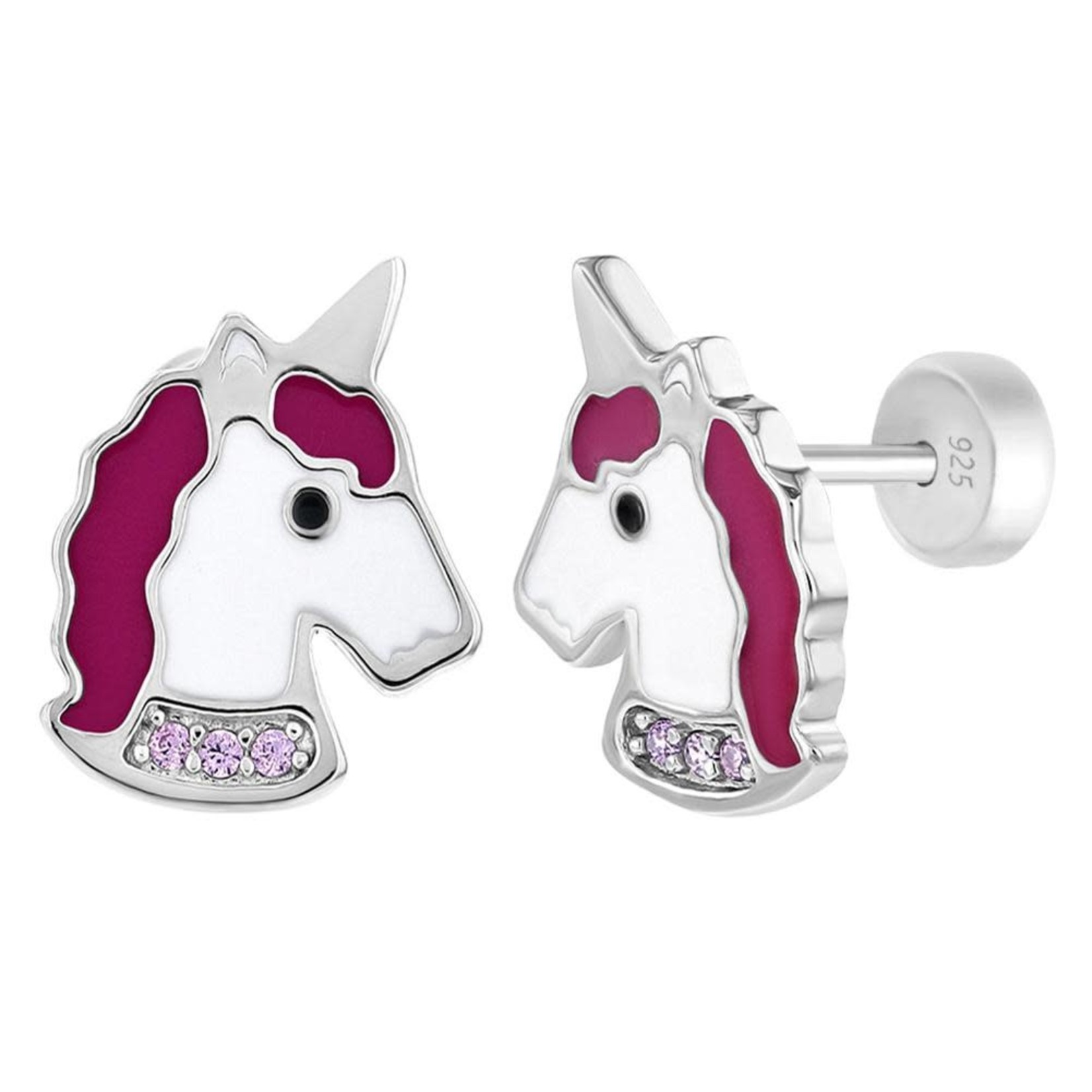 In Season Jewelry Baby Silver Unicorn Earrings