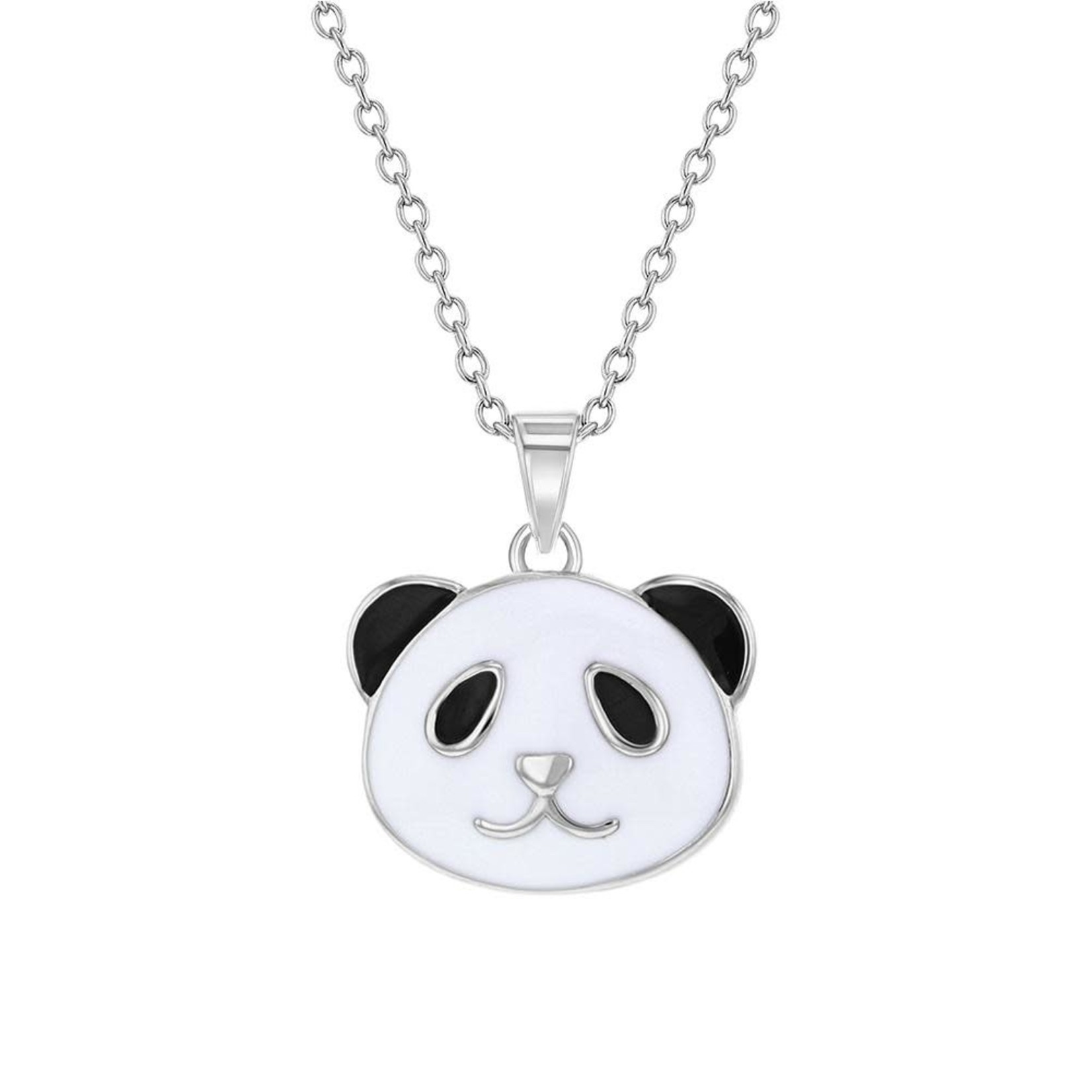 In Season Jewelry Silver Enamel Panda Bear Pendant Charm Necklace