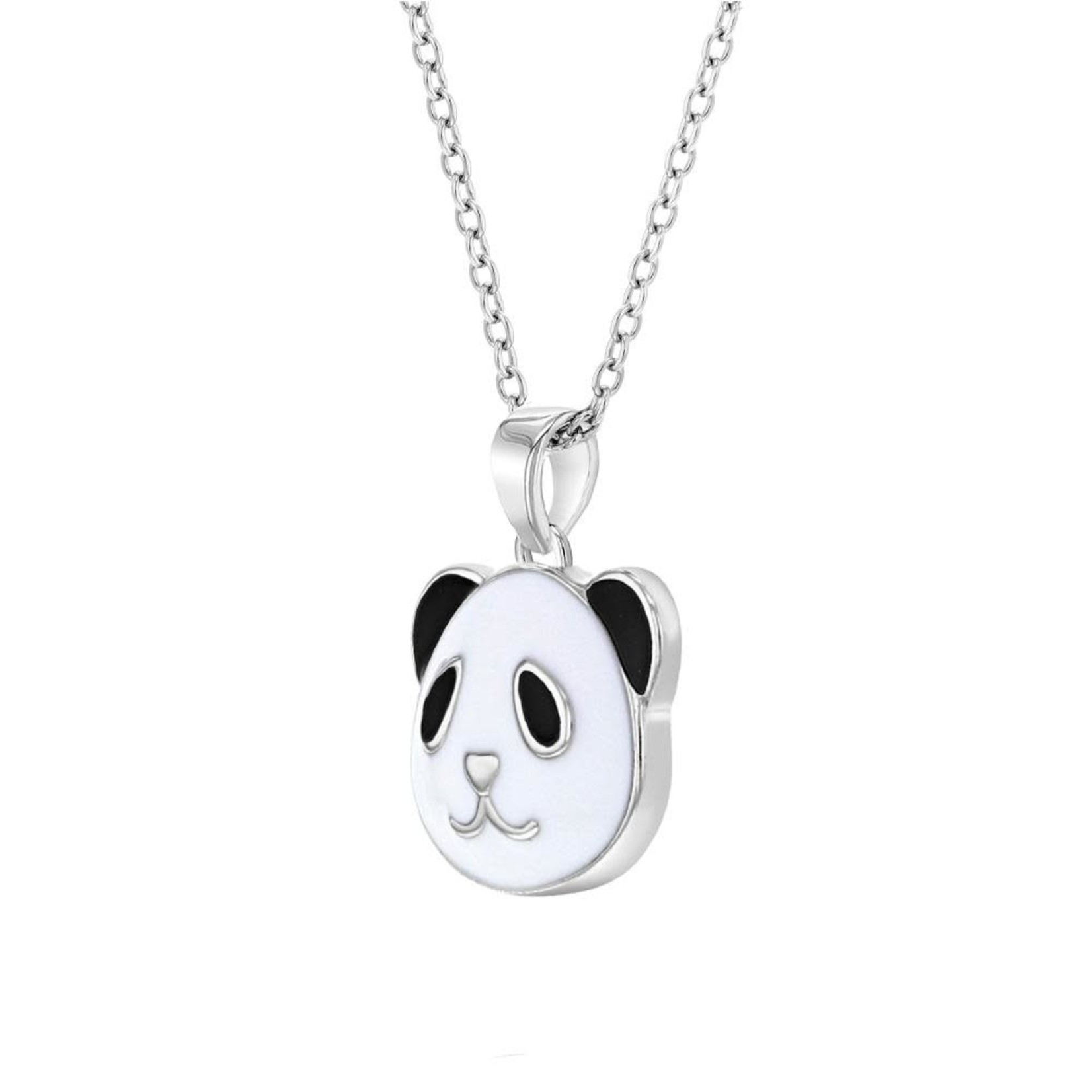 In Season Jewelry Silver Enamel Panda Bear Pendant Charm Necklace
