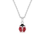 In Season Jewelry 18" Red & Black Enamel Ladybug Necklace